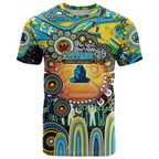 Personalised NAIDOC Week 2025 Titans Rugby T Shirt Aboriginal Dot Painting