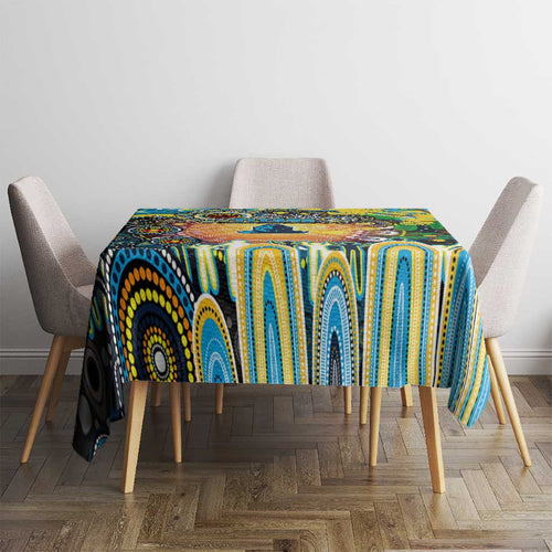 NAIDOC Week 2025 Titans Rugby Tablecloth Aboriginal Dot Painting