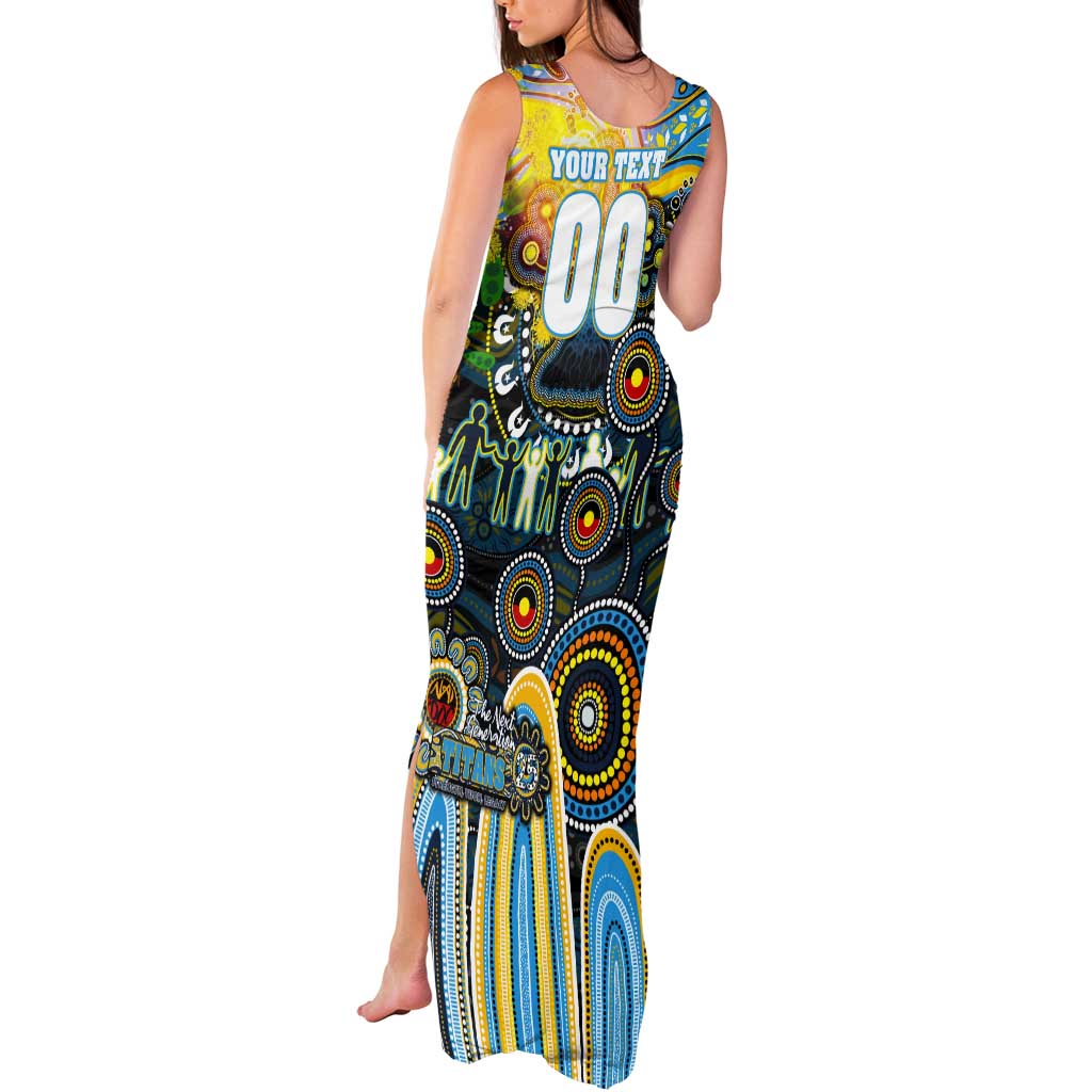 Personalised NAIDOC Week 2025 Titans Rugby Tank Maxi Dress Aboriginal Dot Painting