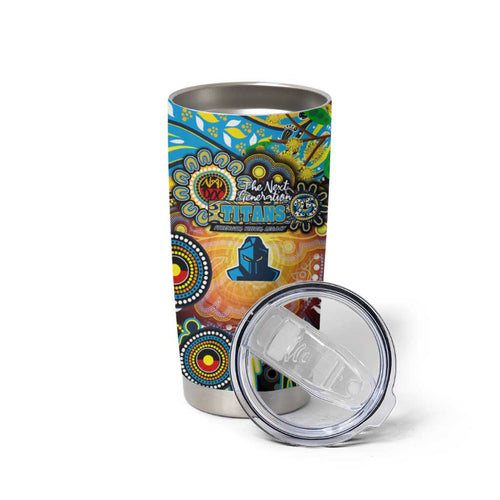 NAIDOC Week 2025 Titans Rugby Tumbler Cup Aboriginal Dot Painting