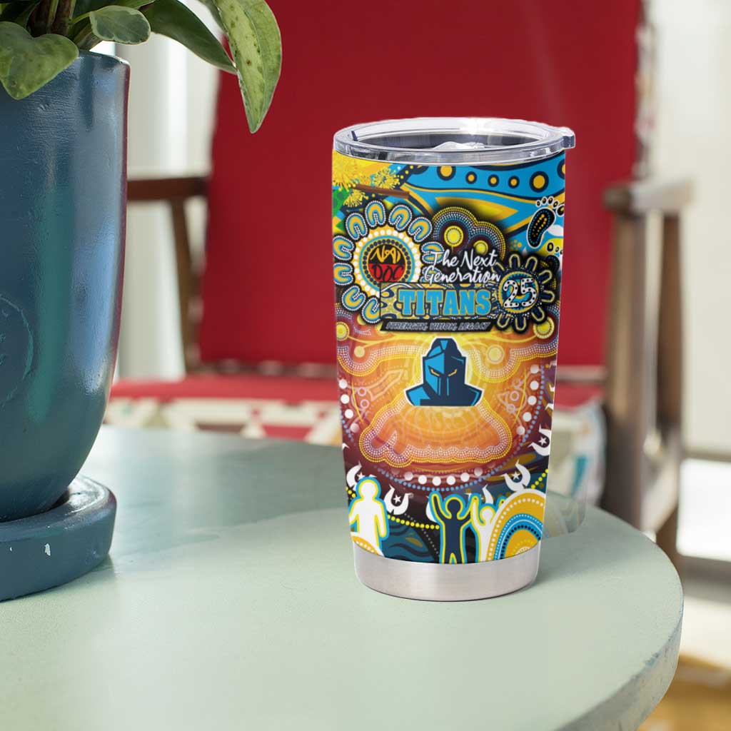 NAIDOC Week 2025 Titans Rugby Tumbler Cup Aboriginal Dot Painting