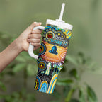 NAIDOC Week 2025 Titans Rugby Tumbler With Handle Aboriginal Dot Painting
