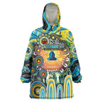 Personalised NAIDOC Week 2025 Titans Rugby Wearable Blanket Hoodie Aboriginal Dot Painting