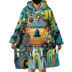 Personalised NAIDOC Week 2025 Titans Rugby Wearable Blanket Hoodie Aboriginal Dot Painting