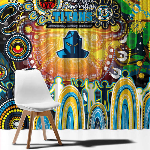 NAIDOC Week 2025 Titans Rugby Window Curtain Aboriginal Dot Painting