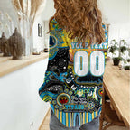 Personalised NAIDOC Week 2025 Titans Rugby Women Casual Shirt Aboriginal Dot Painting