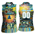 Personalised NAIDOC Week 2025 Titans Rugby Women Sleeveless Polo Shirt Aboriginal Dot Painting