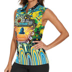 Personalised NAIDOC Week 2025 Titans Rugby Women Sleeveless Polo Shirt Aboriginal Dot Painting