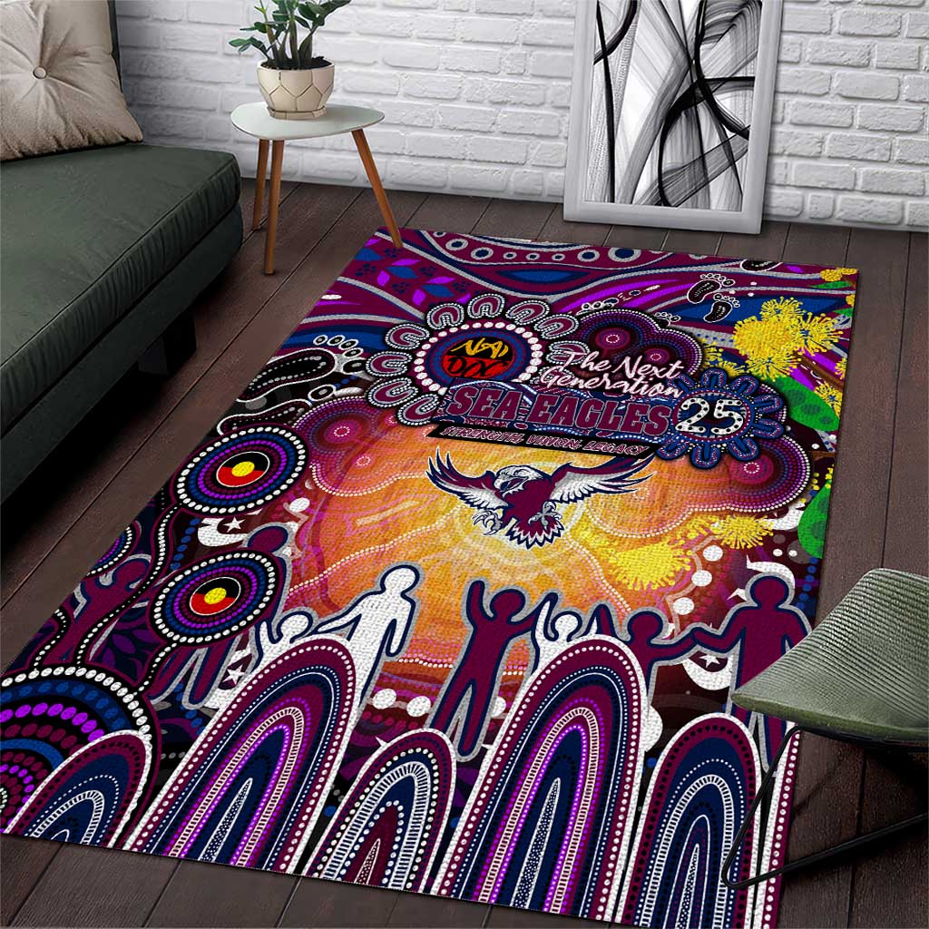 NAIDOC Week 2025 Sea Eagles Rugby Area Rug Aboriginal Dot Painting