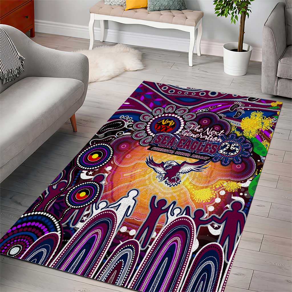 NAIDOC Week 2025 Sea Eagles Rugby Area Rug Aboriginal Dot Painting