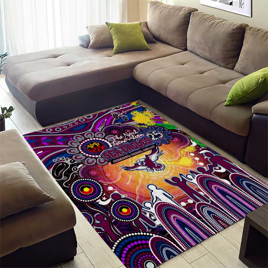 NAIDOC Week 2025 Sea Eagles Rugby Area Rug Aboriginal Dot Painting