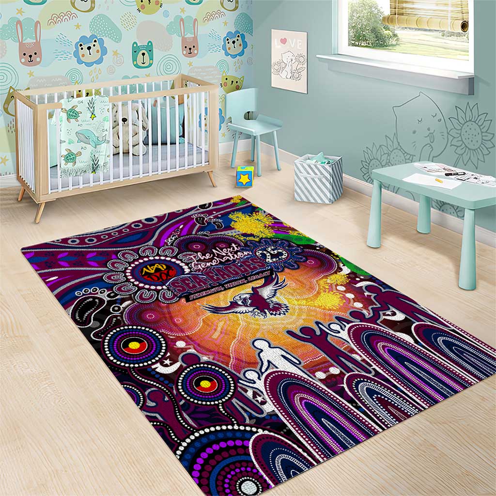 NAIDOC Week 2025 Sea Eagles Rugby Area Rug Aboriginal Dot Painting