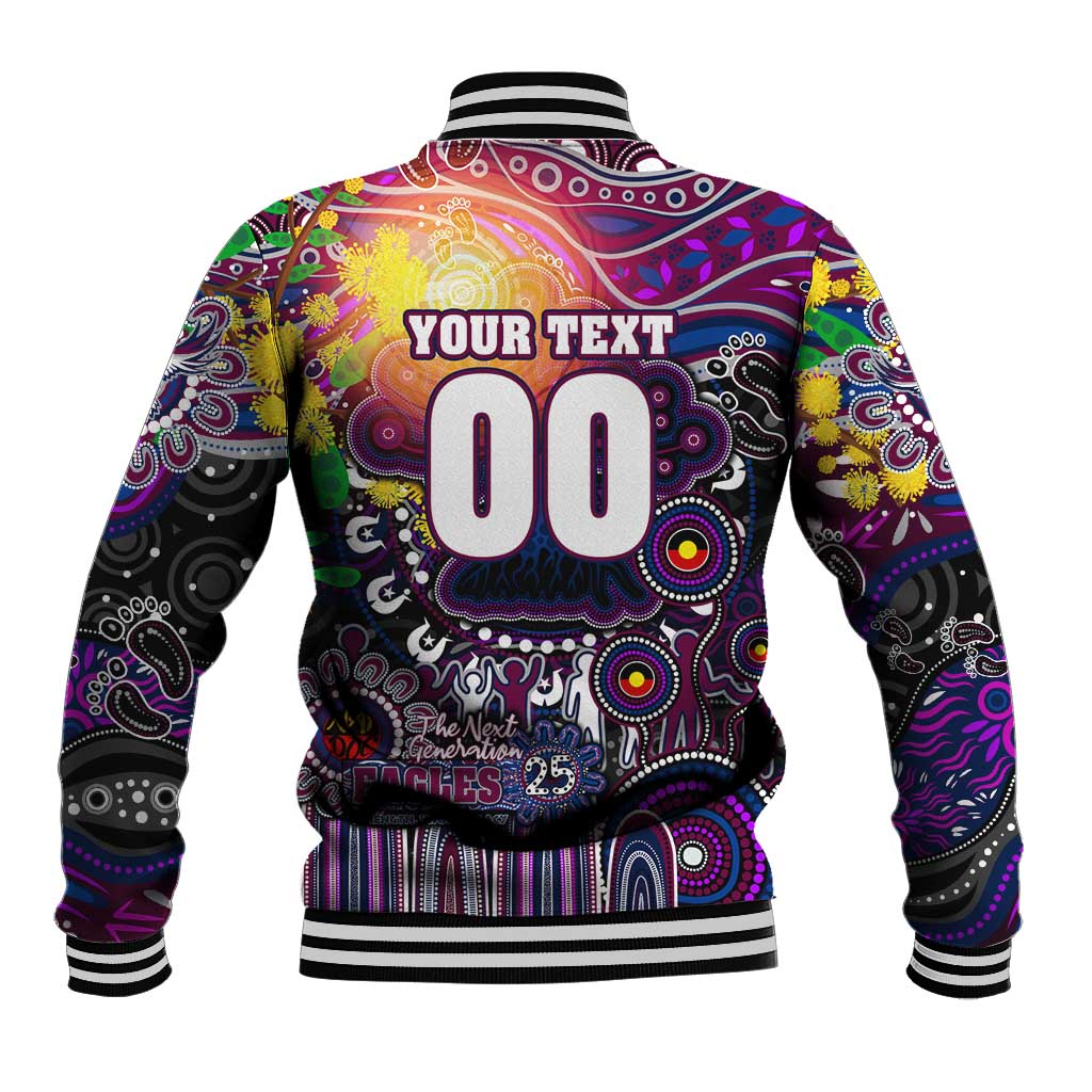 Personalised NAIDOC Week 2025 Sea Eagles Rugby Baseball Jacket Aboriginal Dot Painting