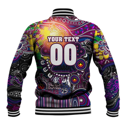 Personalised NAIDOC Week 2025 Sea Eagles Rugby Baseball Jacket Aboriginal Dot Painting