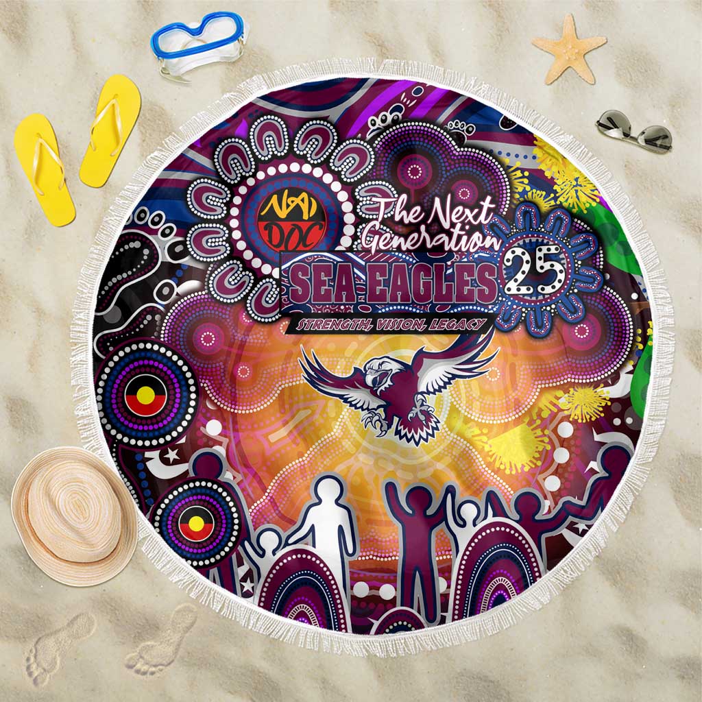 NAIDOC Week 2025 Sea Eagles Rugby Beach Blanket Aboriginal Dot Painting