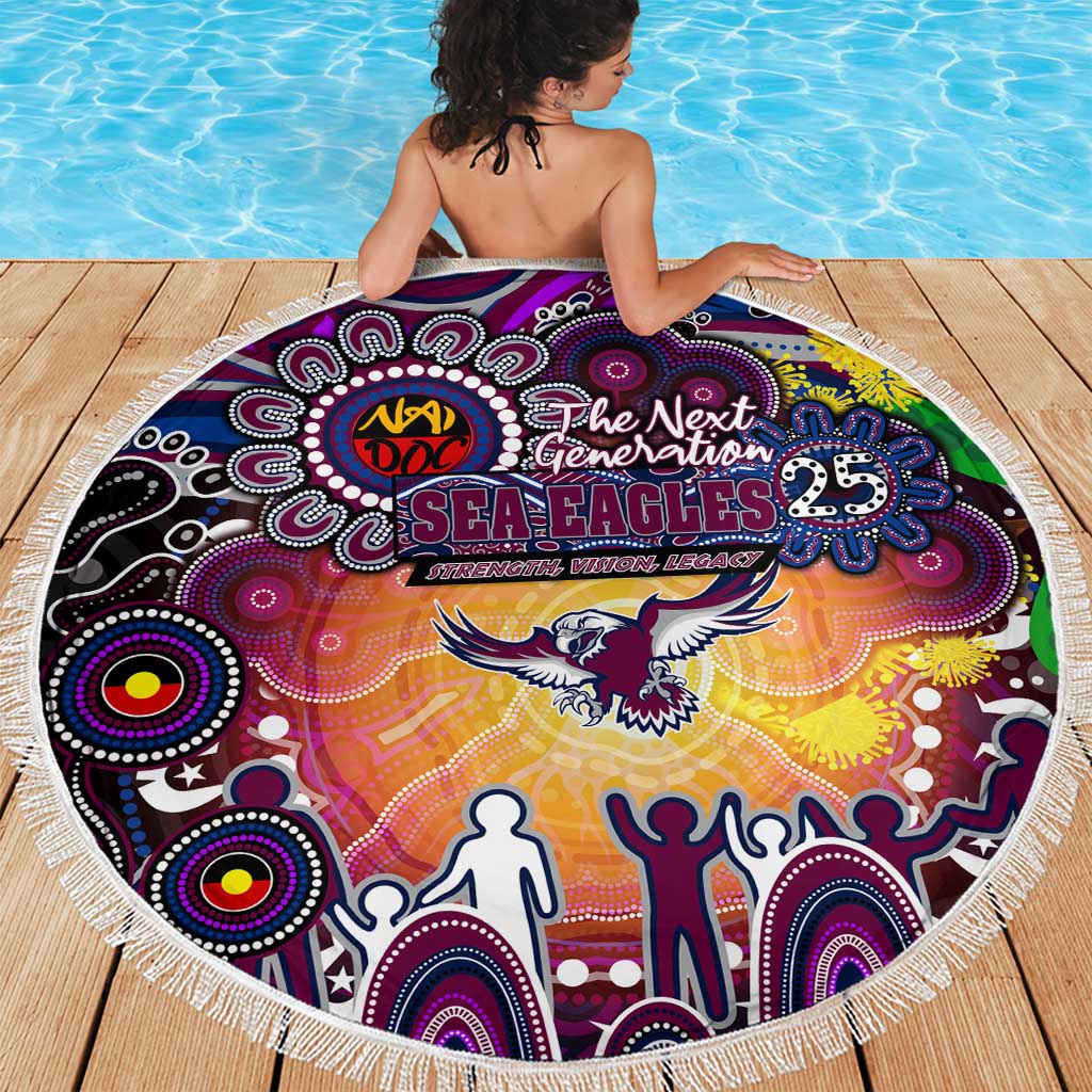 NAIDOC Week 2025 Sea Eagles Rugby Beach Blanket Aboriginal Dot Painting