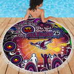 NAIDOC Week 2025 Sea Eagles Rugby Beach Blanket Aboriginal Dot Painting