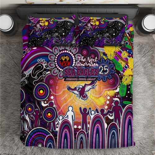 NAIDOC Week 2025 Sea Eagles Rugby Bedding Set Aboriginal Dot Painting