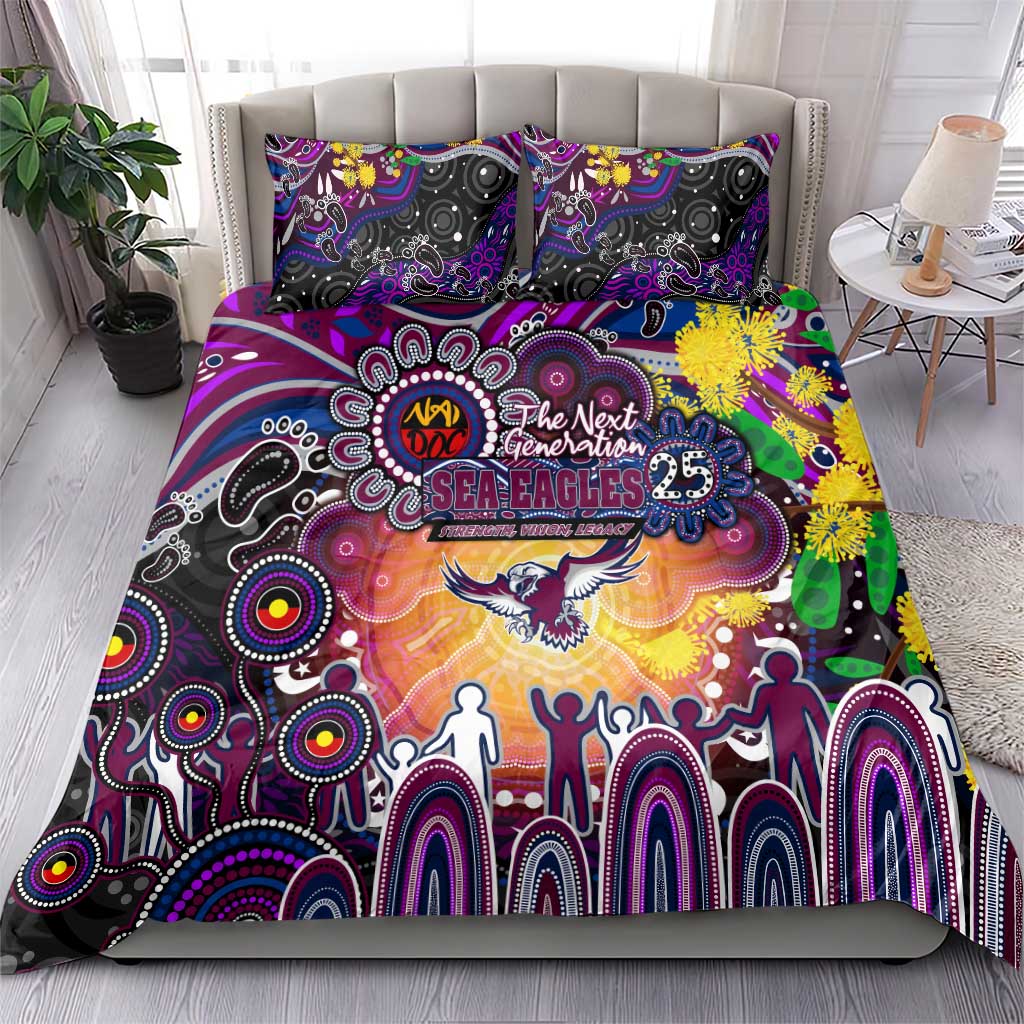 NAIDOC Week 2025 Sea Eagles Rugby Bedding Set Aboriginal Dot Painting