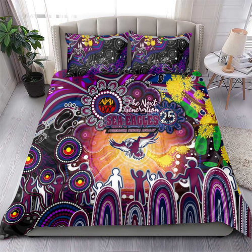 NAIDOC Week 2025 Sea Eagles Rugby Bedding Set Aboriginal Dot Painting