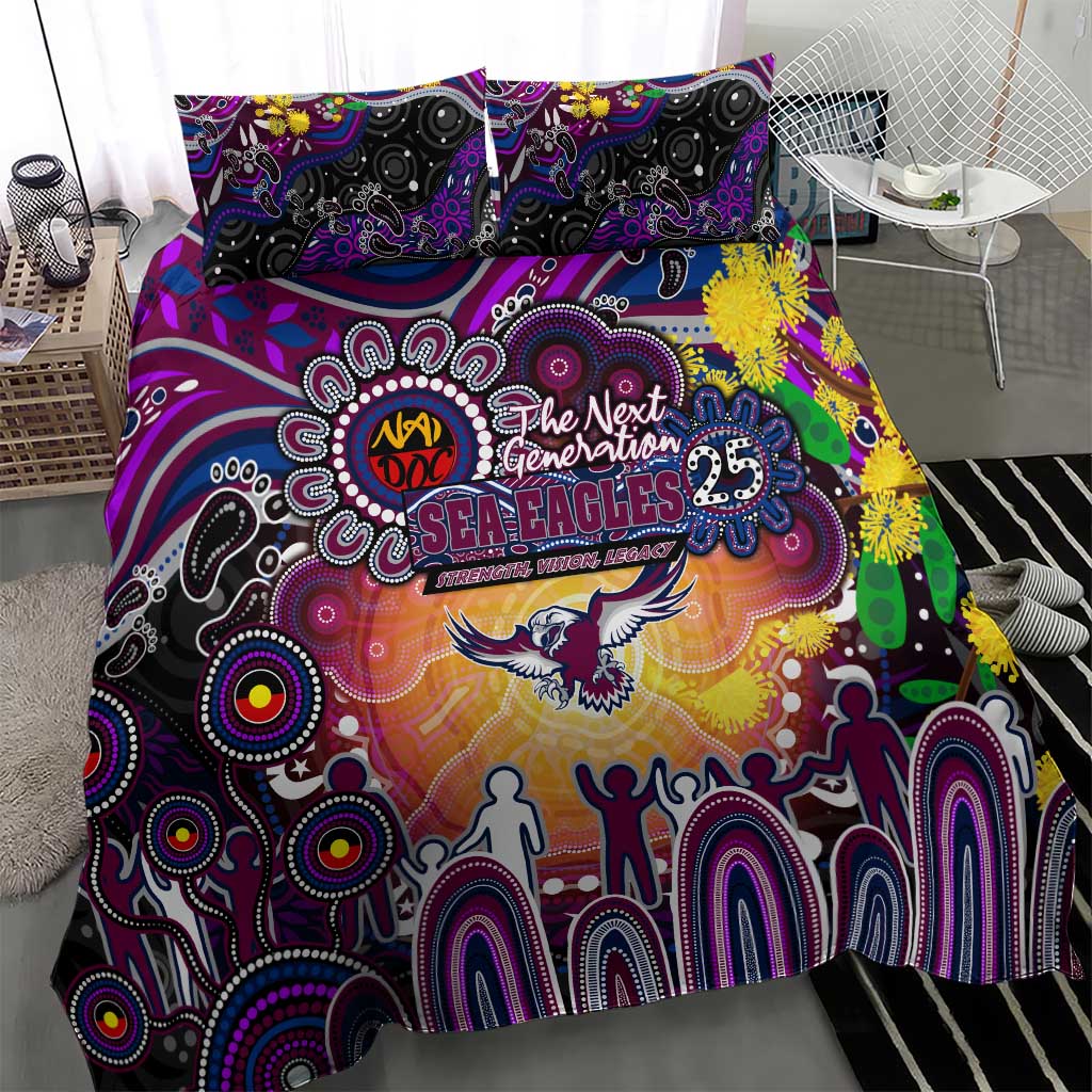 NAIDOC Week 2025 Sea Eagles Rugby Bedding Set Aboriginal Dot Painting