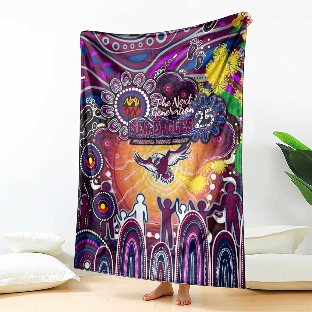 NAIDOC Week 2025 Sea Eagles Rugby Blanket Aboriginal Dot Painting