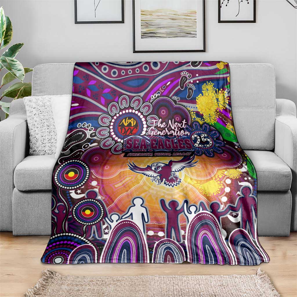NAIDOC Week 2025 Sea Eagles Rugby Blanket Aboriginal Dot Painting