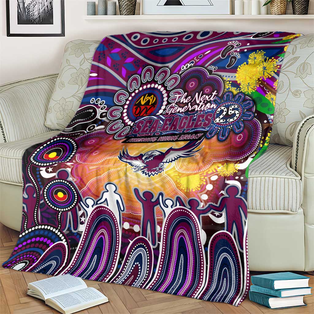 NAIDOC Week 2025 Sea Eagles Rugby Blanket Aboriginal Dot Painting