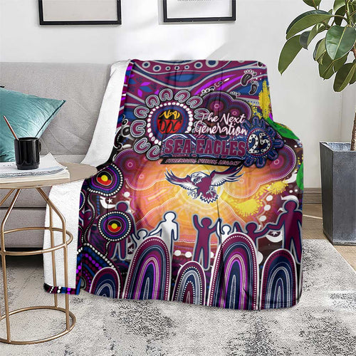 NAIDOC Week 2025 Sea Eagles Rugby Blanket Aboriginal Dot Painting