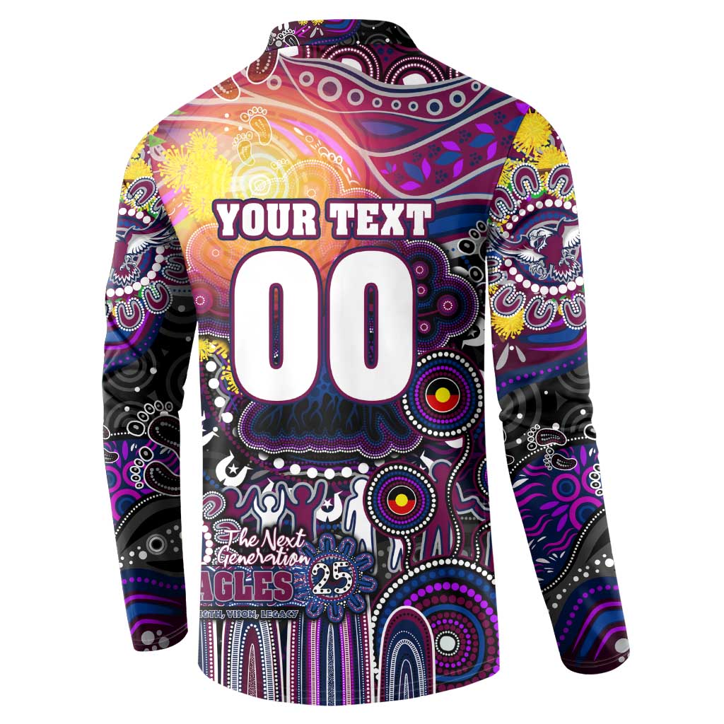 Personalised NAIDOC Week 2025 Sea Eagles Rugby Button Sweatshirt Aboriginal Dot Painting