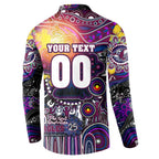 Personalised NAIDOC Week 2025 Sea Eagles Rugby Button Sweatshirt Aboriginal Dot Painting