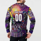 Personalised NAIDOC Week 2025 Sea Eagles Rugby Button Sweatshirt Aboriginal Dot Painting