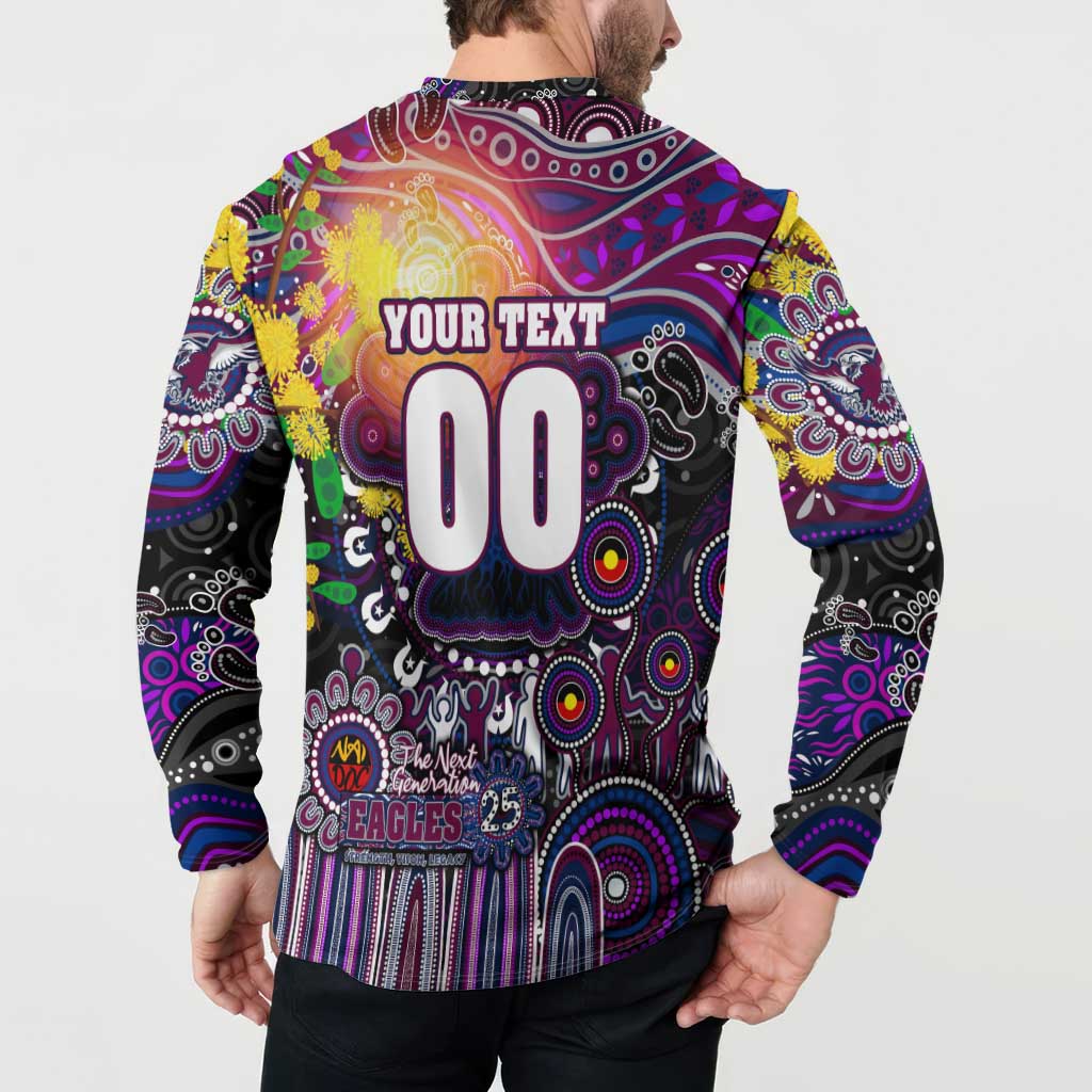 Personalised NAIDOC Week 2025 Sea Eagles Rugby Button Sweatshirt Aboriginal Dot Painting