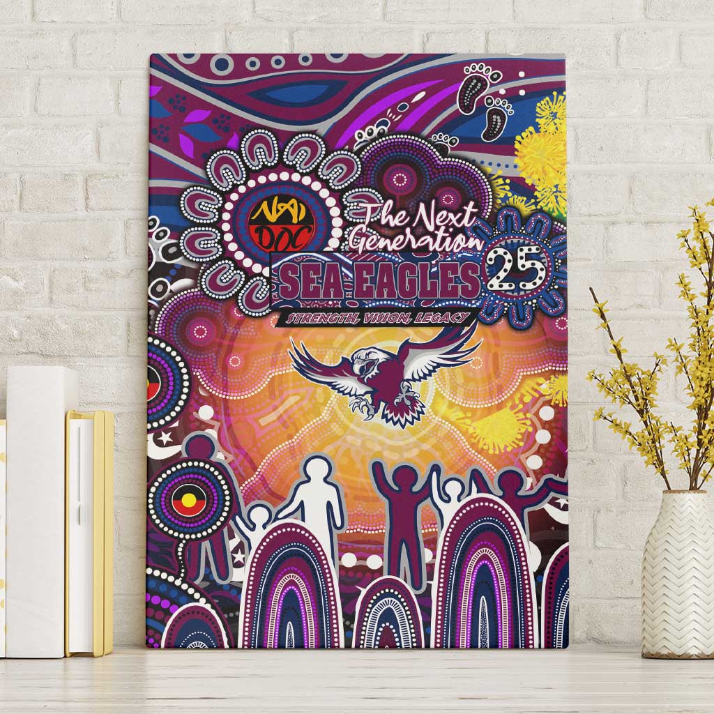 NAIDOC Week 2025 Sea Eagles Rugby Canvas Wall Art Aboriginal Dot Painting
