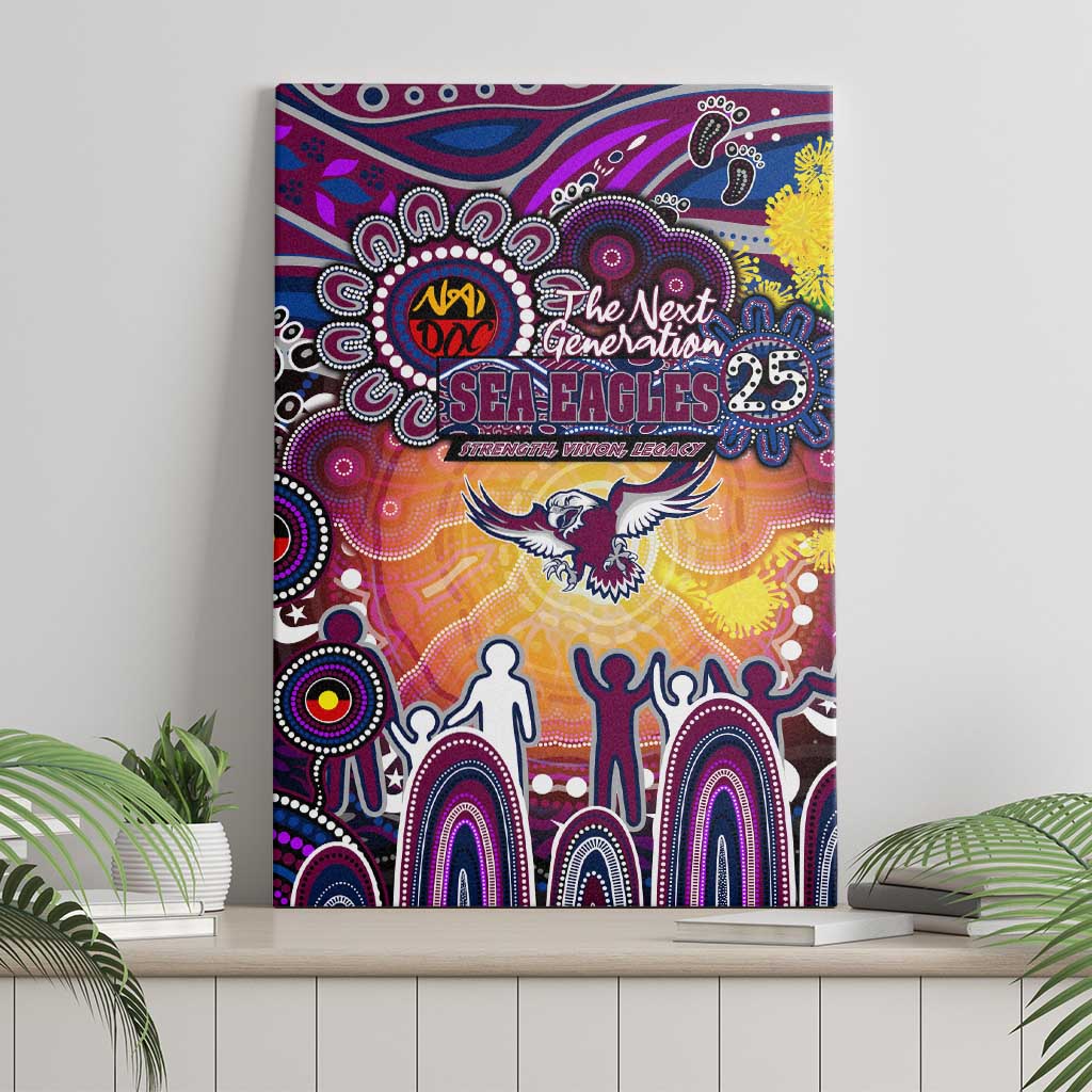 NAIDOC Week 2025 Sea Eagles Rugby Canvas Wall Art Aboriginal Dot Painting