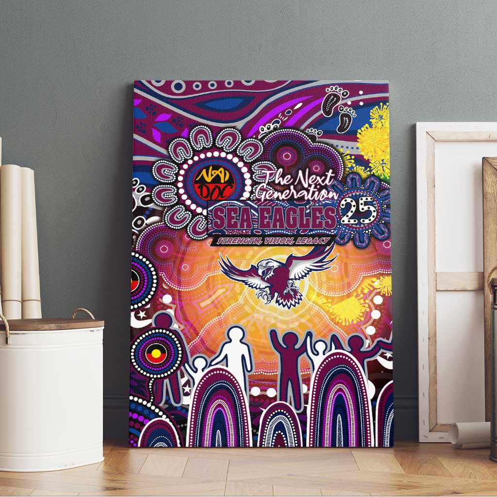 NAIDOC Week 2025 Sea Eagles Rugby Canvas Wall Art Aboriginal Dot Painting