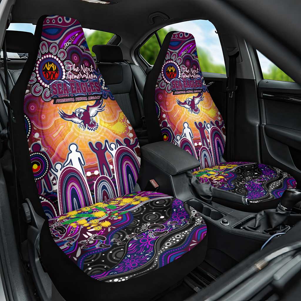 NAIDOC Week 2025 Sea Eagles Rugby Car Seat Cover Aboriginal Dot Painting