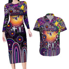 Personalised NAIDOC Week 2025 Sea Eagles Rugby Couples Matching Long Sleeve Bodycon Dress and Hawaiian Shirt Aboriginal Dot Painting