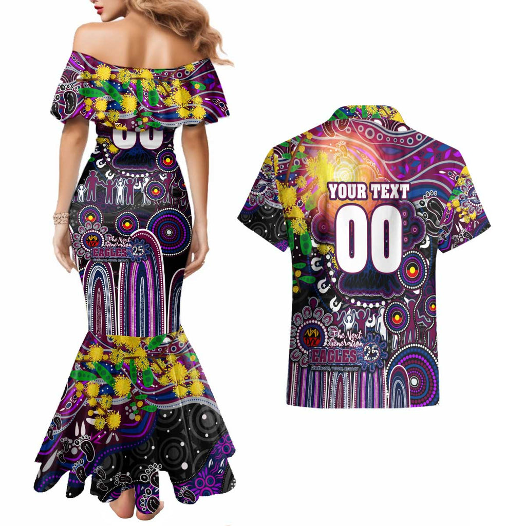 Personalised NAIDOC Week 2025 Sea Eagles Rugby Couples Matching Mermaid Dress and Hawaiian Shirt Aboriginal Dot Painting