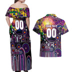 Personalised NAIDOC Week 2025 Sea Eagles Rugby Couples Matching Off Shoulder Maxi Dress and Hawaiian Shirt Aboriginal Dot Painting