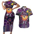 Personalised NAIDOC Week 2025 Sea Eagles Rugby Couples Matching Short Sleeve Bodycon Dress and Hawaiian Shirt Aboriginal Dot Painting