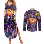 Personalised NAIDOC Week 2025 Sea Eagles Rugby Couples Matching Summer Maxi Dress and Long Sleeve Button Shirt Aboriginal Dot Painting