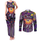 Personalised NAIDOC Week 2025 Sea Eagles Rugby Couples Matching Tank Maxi Dress and Long Sleeve Button Shirt Aboriginal Dot Painting