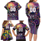 Personalised NAIDOC Week 2025 Sea Eagles Rugby Family Matching Long Sleeve Bodycon Dress and Hawaiian Shirt Aboriginal Dot Painting