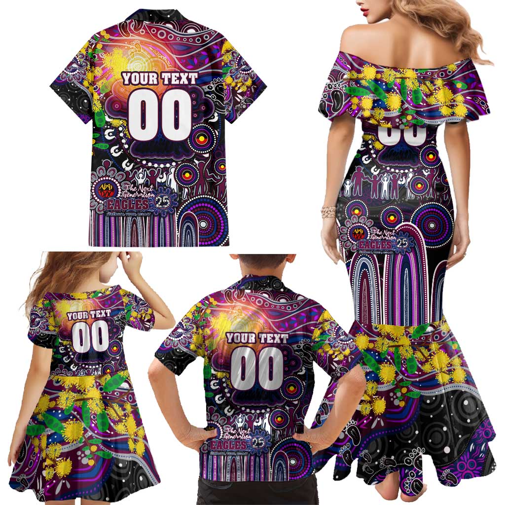Personalised NAIDOC Week 2025 Sea Eagles Rugby Family Matching Mermaid Dress and Hawaiian Shirt Aboriginal Dot Painting