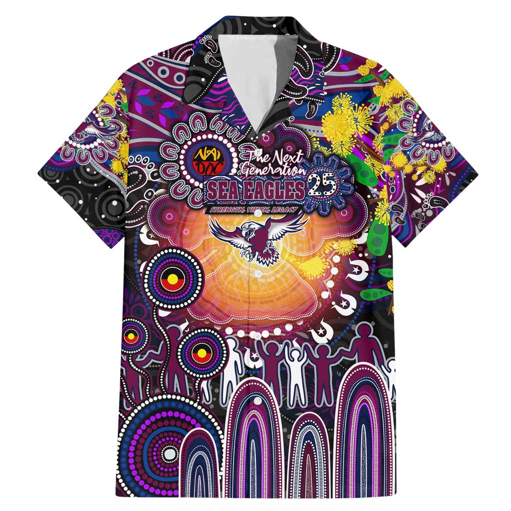Personalised NAIDOC Week 2025 Sea Eagles Rugby Family Matching Mermaid Dress and Hawaiian Shirt Aboriginal Dot Painting