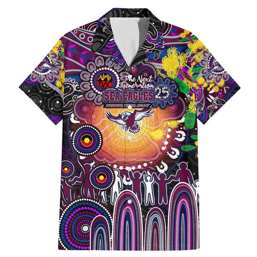Personalised NAIDOC Week 2025 Sea Eagles Rugby Family Matching Mermaid Dress and Hawaiian Shirt Aboriginal Dot Painting