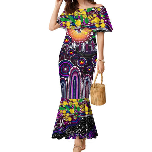 Personalised NAIDOC Week 2025 Sea Eagles Rugby Family Matching Mermaid Dress and Hawaiian Shirt Aboriginal Dot Painting