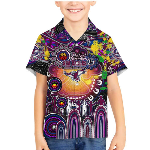 Personalised NAIDOC Week 2025 Sea Eagles Rugby Family Matching Mermaid Dress and Hawaiian Shirt Aboriginal Dot Painting