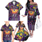 Personalised NAIDOC Week 2025 Sea Eagles Rugby Family Matching Off The Shoulder Long Sleeve Dress and Hawaiian Shirt Aboriginal Dot Painting
